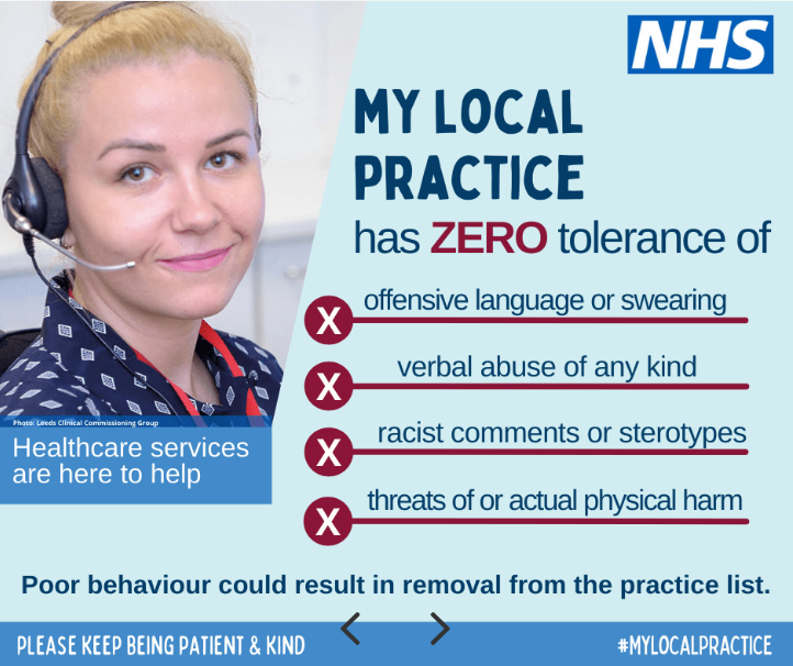 NHS Zero Tolerance Poster